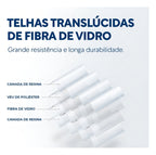 Telhas Em Fibra De Vidro Ondulada Incolor - 3,05 X 1,10 M