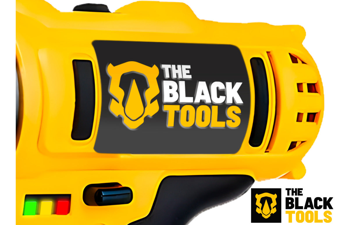 Parafusadeira Furadeira Sem Fio Bateria 12v P/ Madeira Metal Tb-12e The Black Tools Com Jogo De Soquetes 40 Peças