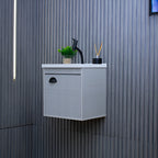 Gabinete banheiro armario Riverzza 40cm kit suspenso mdf cuba cremona cor do móvel cinza