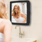 Armário Banheiro Preto Com Espelho Plástico Reforçado Leve