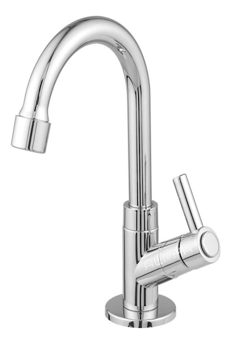 Torneira Lavatório Banheiro Bica Móvel Abs ¼ V. C-72 (1095) Acabamento Cromo brilhante Cor Prateado