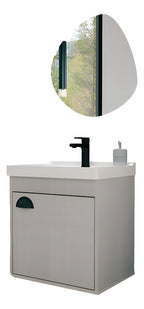 Gabinete banheiro armario Riverzza 40cm kit suspenso mdf cuba cremona cor do móvel cinza