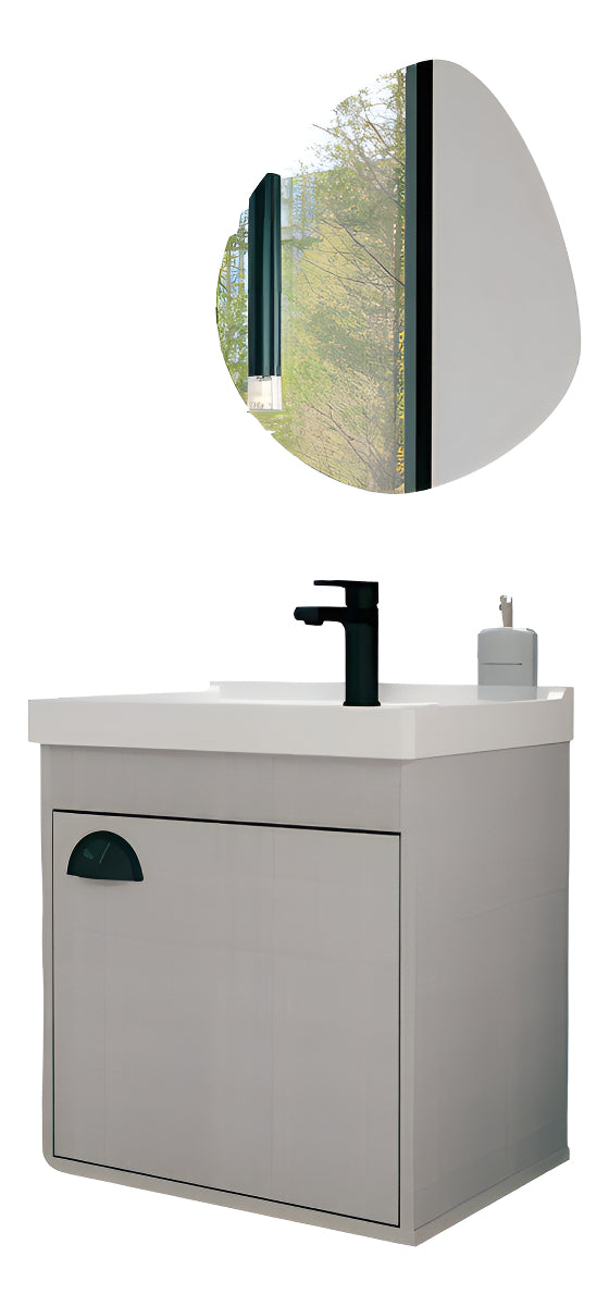 Gabinete banheiro armario Riverzza 40cm kit suspenso mdf cuba cremona cor do móvel cinza