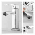 Torneira Bancada De Banheiro Luxo Inox Cromada Bica Baixa Cor Prateado