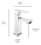 Torneira Bancada De Banheiro Luxo Inox Cromada Bica Baixa Cor Prateado