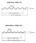 Telha Em Fibra De Vidro Incolor 2,44 X 1,10m Llev Lar Telha Ondulada