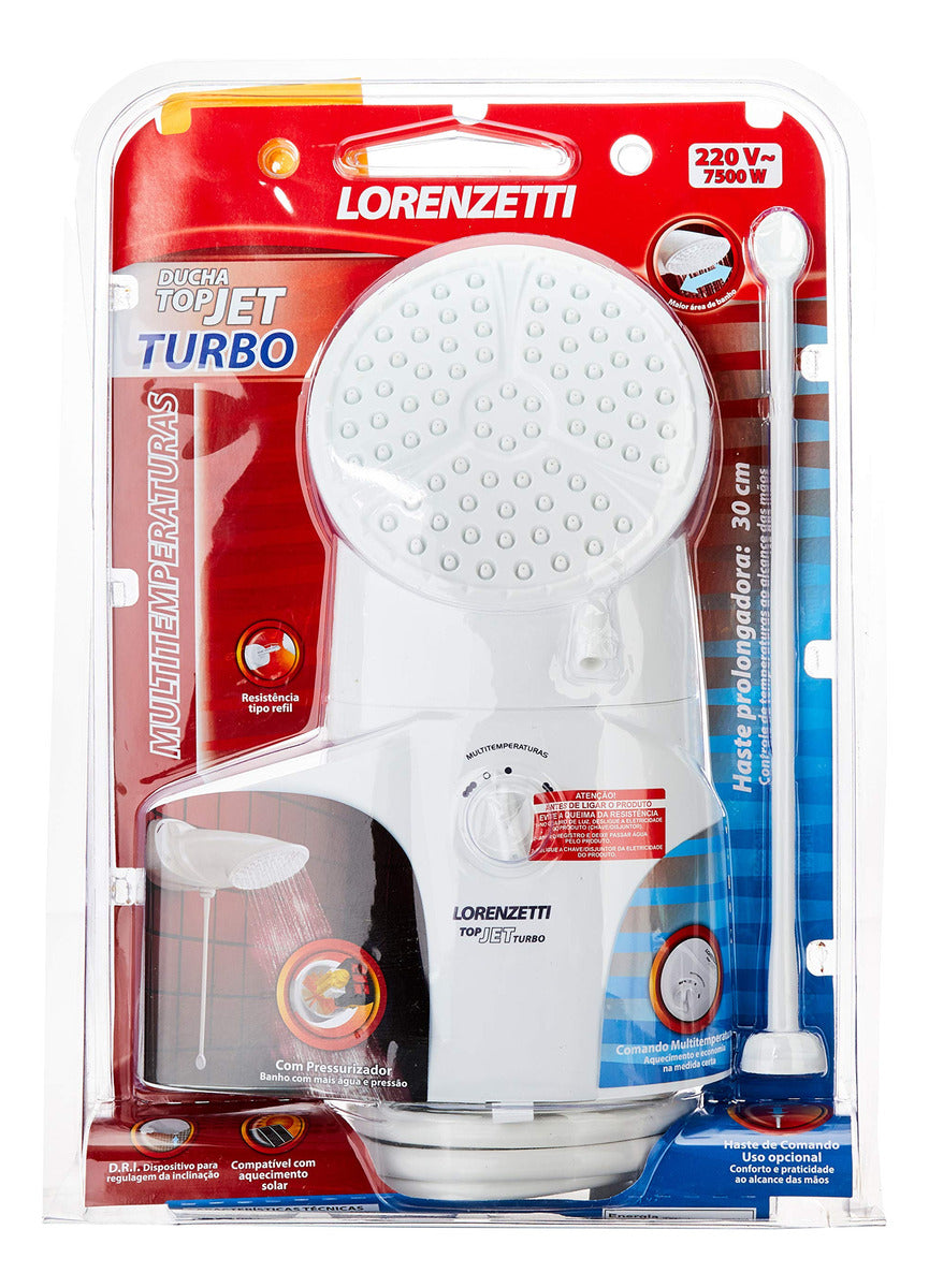 Chuveiro Top Jet Turbo Multitemperaturas 220V 7500 W Lorenzetti Branco