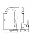Torneira Lavatório Banheiro Bica Móvel Abs ¼ V. C-72 (1095) Acabamento Cromo brilhante Cor Prateado