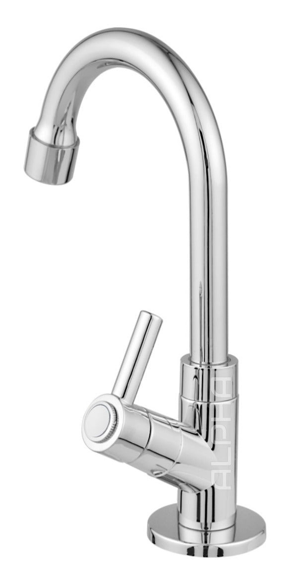 Torneira Lavatório Banheiro Bica Móvel Abs ¼ V. C-72 (1095) Acabamento Cromo brilhante Cor Prateado