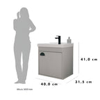 Gabinete banheiro armario Riverzza 40cm kit suspenso mdf cuba cremona cor do móvel cinza