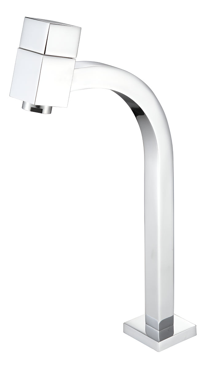 Torneira Banheiro Lavatorio Quadra Luxo Alta Dc-6605a Acabamento Cromado Cor Cinza