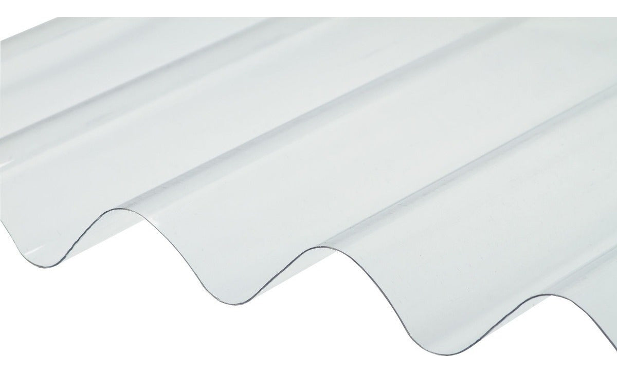 Telha Em Fibra De Vidro Incolor 2,44 X 1,10m Llev Lar Telha Ondulada