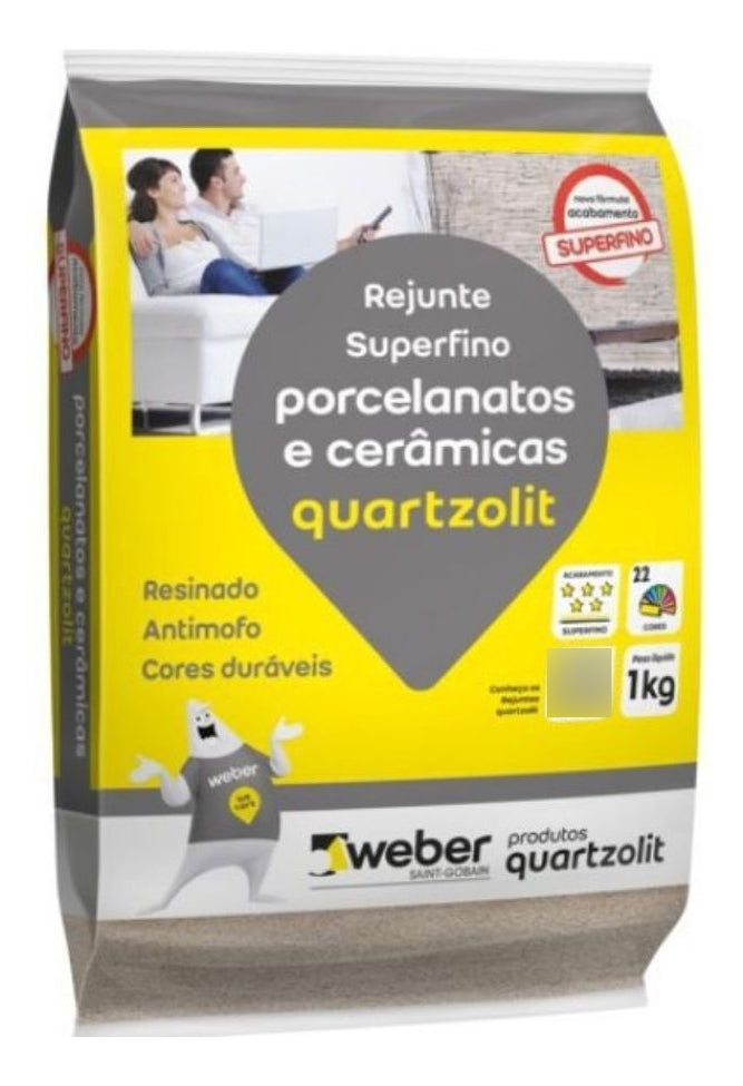 Rejunte Porcelanato Super Fino 1kg Cinza Urbano Quartzolit