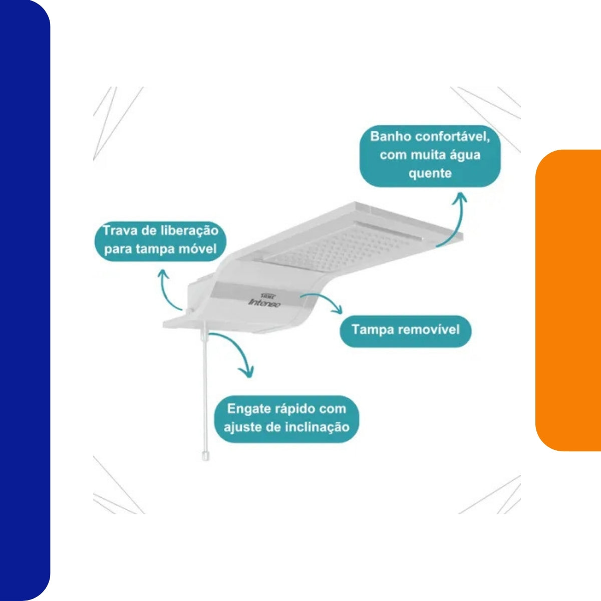 Chuveiro Elétrico Fame Intense Eletrônico Luxo White Potente Cor Branco Potência 6500 W