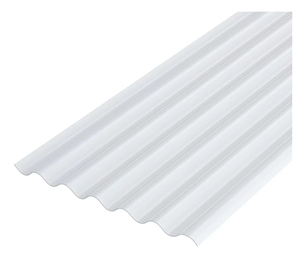 Telha Em Fibra De Vidro Incolor 2,44 X 1,10m Llev Lar Telha Ondulada