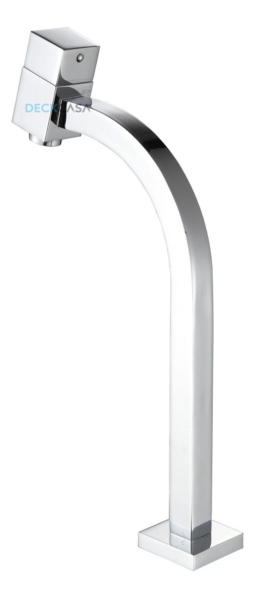 Torneira Banheiro Lavatorio Quadra Luxo Alta Dc-6605a Acabamento Cromado Cor Cinza