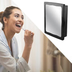 Armário Banheiro Preto Com Espelho Plástico Reforçado Leve