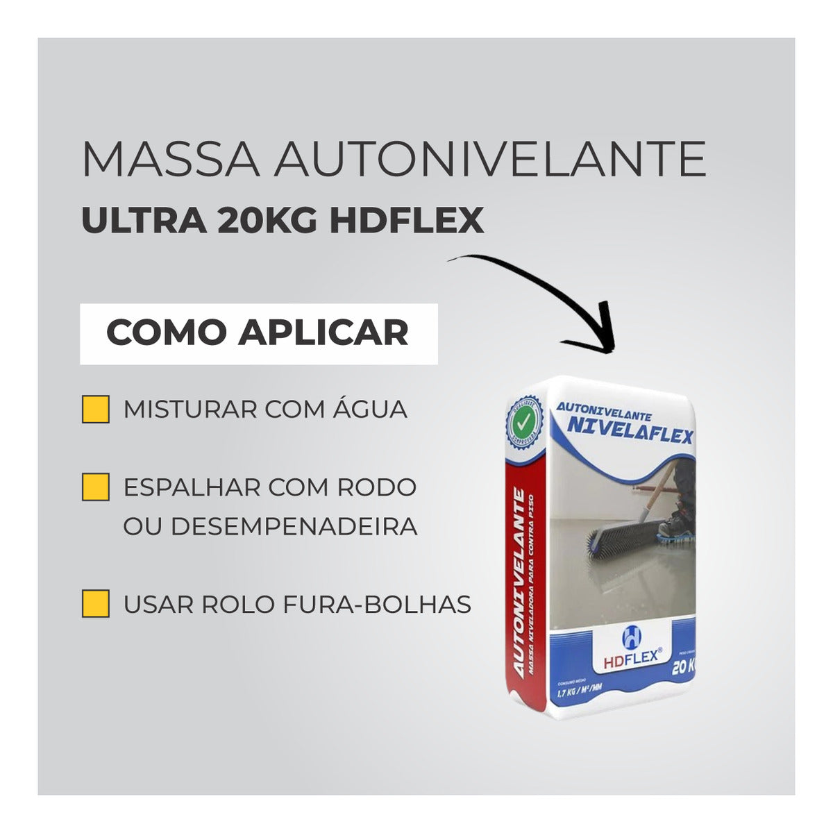 Massa Autonivelante 20kg Hd Flex Rende 10m2