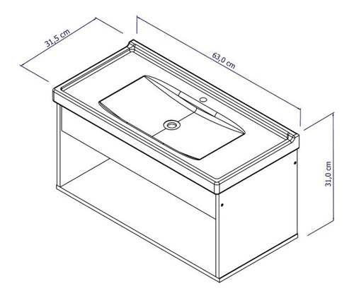 Gabinete Banheiro Em Mdf Com Pia Cuba - Zoff Riverzza