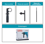 Kit 1 Furadeira Impacto 500w 1 Esmerilhadeira Lixadeira 880w