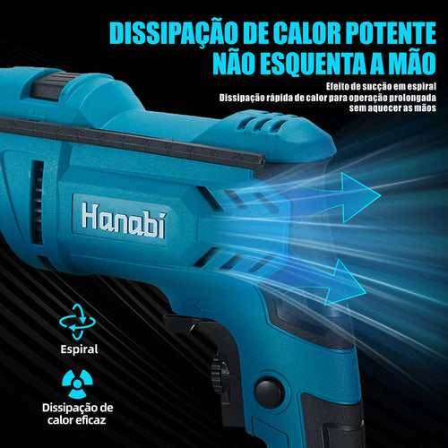 Kit 1 Furadeira Impacto 500w 1 Esmerilhadeira Lixadeira 880w