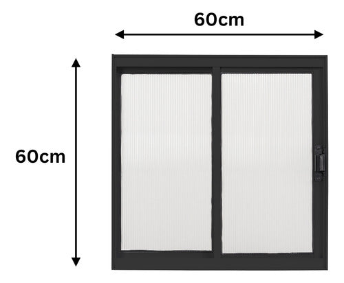 Janela De Alumínio Com Folha De Policarbonato Vitro 60x60cm