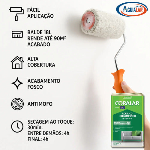 Tinta Coralar Anti Mofo Acrilica Coral Escolha Sua Cor!!