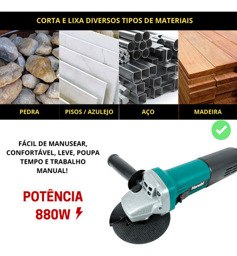 Kit 1 Furadeira Impacto 500w 1 Esmerilhadeira Lixadeira 880w