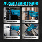 Kit 1 Furadeira Impacto 500w 1 Esmerilhadeira Lixadeira 880w