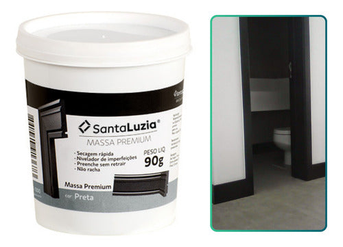 Massa Flex Premiun Preta90g Acabamentos Rodapés Santa Luzia