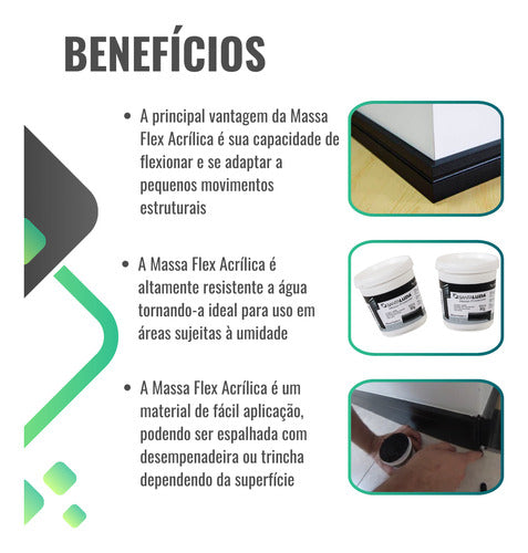 Massa Flex Premiun Preta90g Acabamentos Rodapés Santa Luzia