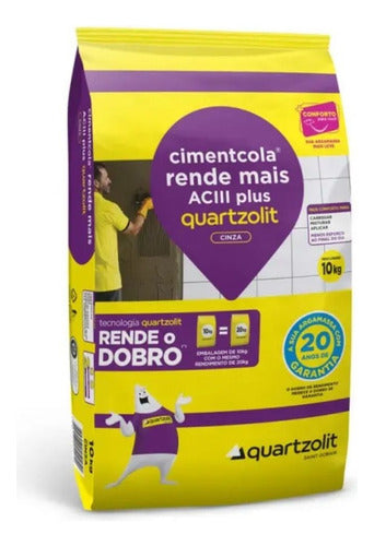 Argamassa Colante Rende Mais Aciii Plus 10kg Quartzolit