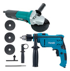 Kit 1 Furadeira Impacto 500w 1 Esmerilhadeira Lixadeira 880w