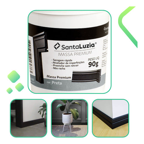 Massa Flex Premiun Preta90g Acabamentos Rodapés Santa Luzia